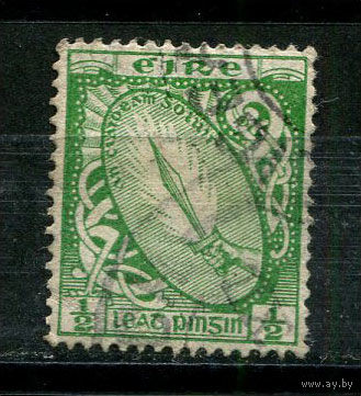 Ирландия - 1922/1923 - Мечь 1/2Pg - [Mi.40A] - 1 марка. Гашеная.  (Лот 9JE)-TG2P5