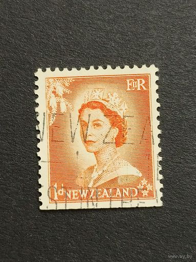 Новая Зеландия 1954. Королева Елизавета II. Без перфорации снизу