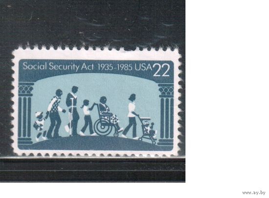 США-1985, (Мих.1763),  * (без клея), Социальная помощь(одиночка)
