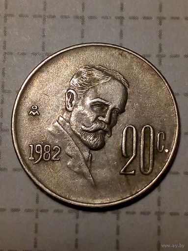 20 сентаво Мексика  1982 год