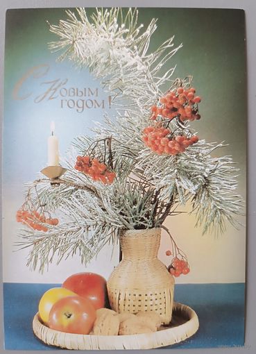 С Новым годом! Д.Киндрова. Открытка чистая, 1989г.