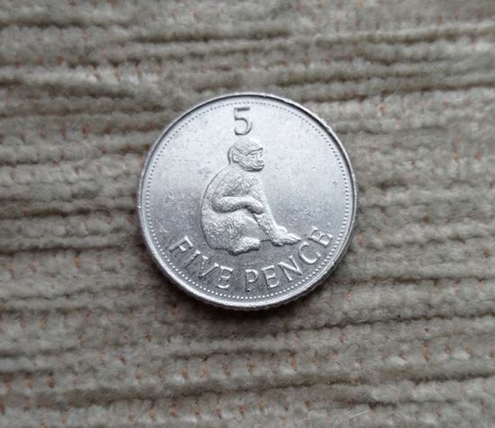 Werty71  Гибралтар 5 пенсов 2011 Варварийская обезьяна (магот) 5 вверху