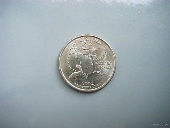 Квотер (25 центов) США 2002г. ЛУИЗИАНА. Р.