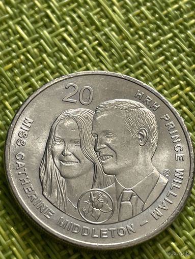 Австралия 20 центов 2011г. ( Свадьба Принца Уильяма и Мисс Кэтрин Миддлтон )