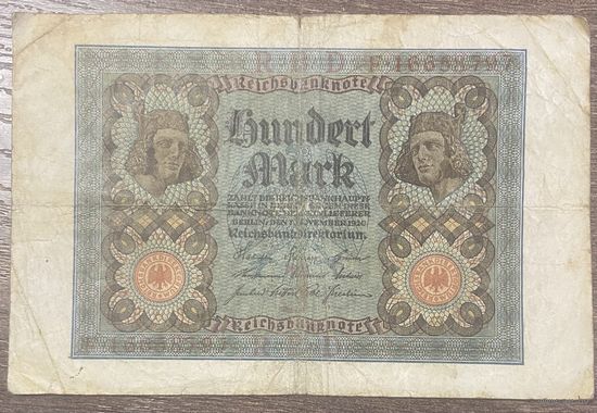 Банкнота 100 марок 1920 год. Веймарская республика