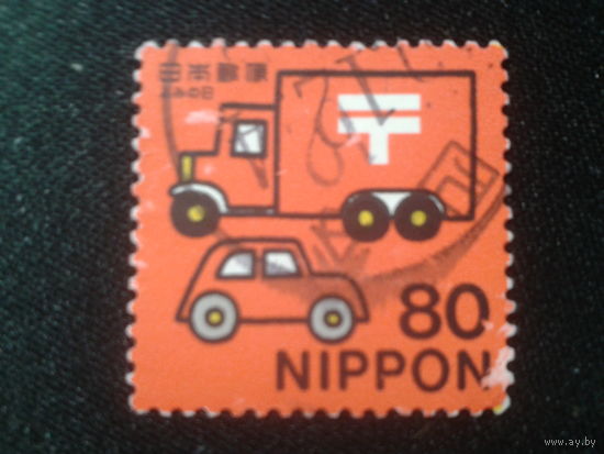 Япония, 2002. День письма. Почтовый транспорт. Марка из блока. Mi-1,5 евро гаш