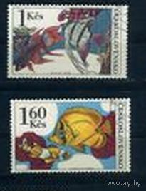 Марки Чехословакия 1975. Аквариумные рыбки. 2 марки из серии.
