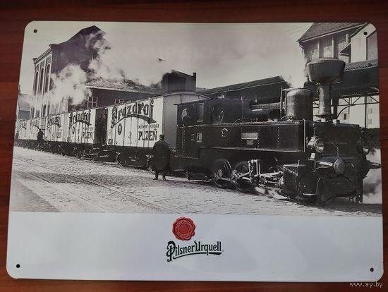 Металлическая табличка Pilsner Urquell.