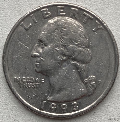 США 25 центов (квотер) 1993 г. P