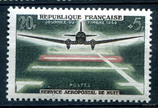 Франция - 1959г. - день марки, авиация - 1 марка - полная серия, MH [Mi 1240]. #2-Fr-37-A-2