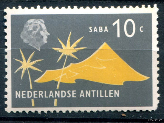 Нидерландские Антильские острова - 1958/59г. - ландшафты, архитектура, 10 с - 1 марка - MNH, пузырьки на клее [Mi 73]. #3-WB-93-A-1
