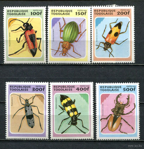 Того - 1970 - Насекомые. Жуки - [Mi. 2396-2401] - полная серия - 6 марок. MNH.  (Лот 60JQ)-T3P36