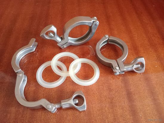 (2шт)  Хомут 1,5" (c силиконовой прокладкой)