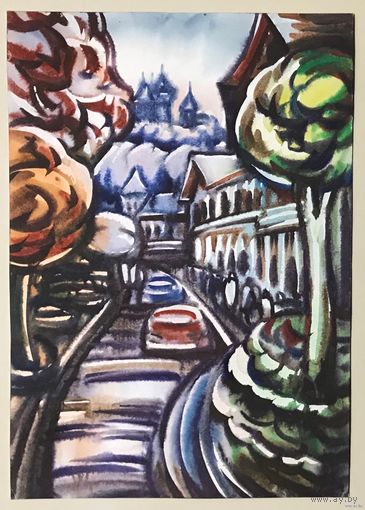 Гумен Ф.Ф. "Брауэнфельд", 1999г. Акварель 42х61 см.