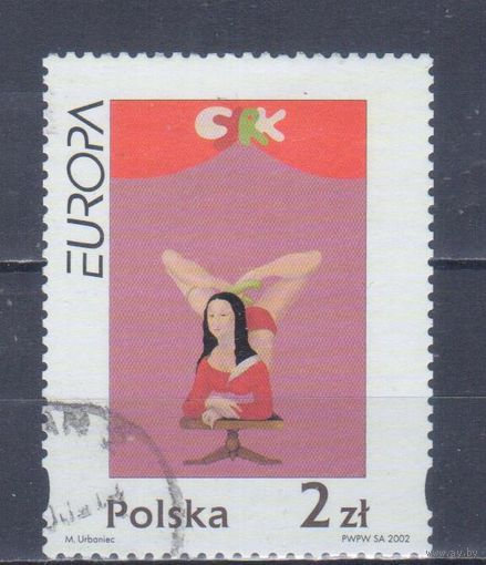 [1049] Польша 2002. Цирк.Европа.EUROPA. Одиночный выпуск. Гашеная марка.
