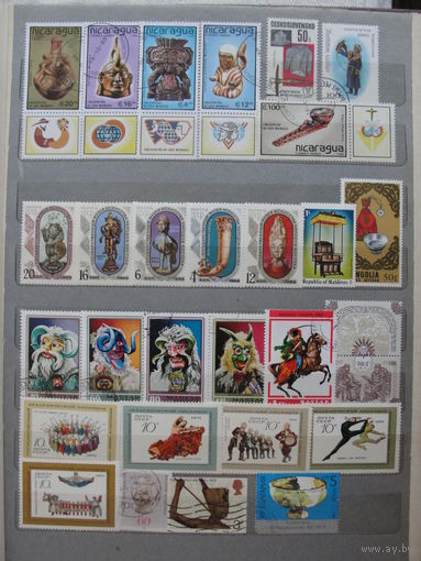 Продажа коллекции с 1 рубля! Культура и искусство на почтовых марках мира.