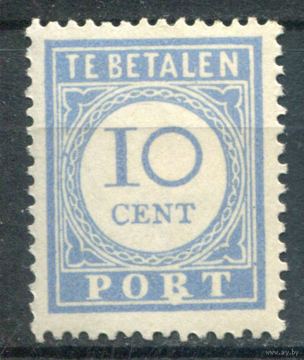 Нидерланды - 1912/34г. - porto, перфорация 13 1/2:12 3/4, 10 с - 1 марка - MH. Без МЦ!