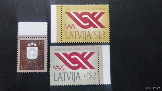 ЛАТВИЯ\653фе\ 1991-1992 герб Латвии. олимпиада