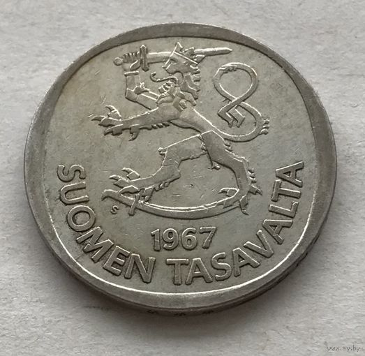 Финляндия 1 марка 1967 - серебро 0,350