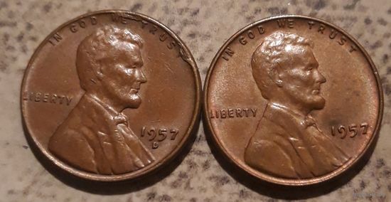 1 цент  1957 P & D США