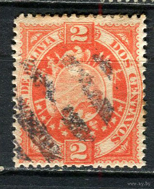 Боливия - 1894 - Герб 2С - [Mi.39II] - 1 марка. Гашеная.  (Лот 29GM)-T2P57
