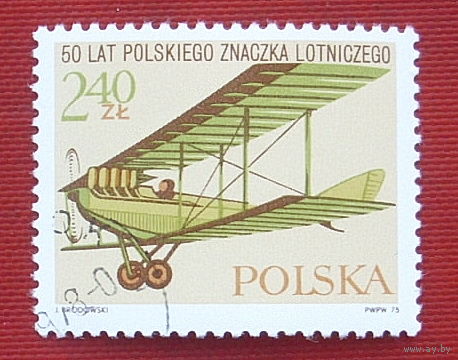 Польша. Авиация. ( 1 марка ) 1975 года. 9-5.