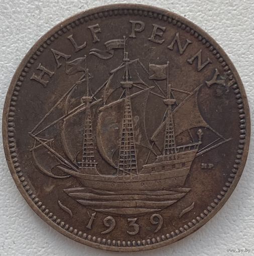 Великобритания 1/2 пенни 1939 г.