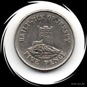 Джерси. 5 пенсов 1991