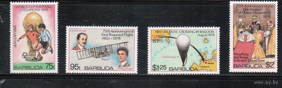 Барбуда-1978(Мих.430-433)  ** ,  Футбол, Авиация, Королева