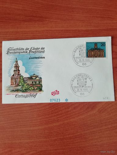 ФРГ 1965 КПД с маркой "Столицы федеральных земель. Саарбрюкен"