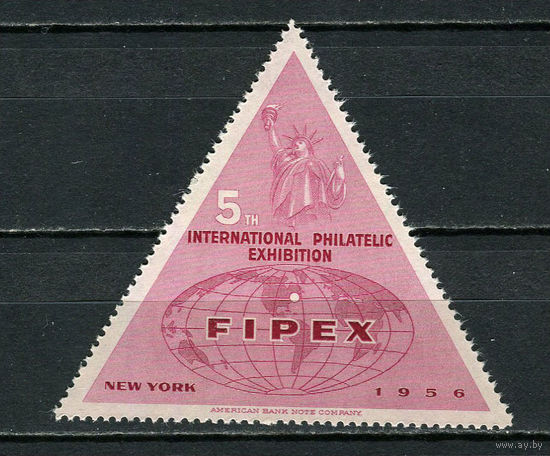 США - 1956 - Филателистическая выставка FIPEX в Нью-Йорке - 1 виньетка. MNH.  (Лот 31Jo)-T4P16