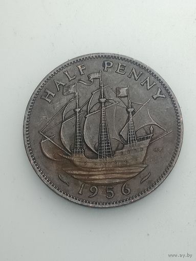 Великобритания 1/2 пенни 1956 года .
