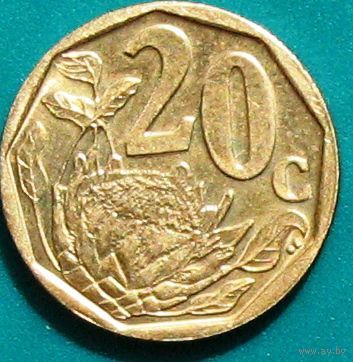 ЮАР, 20 центов 2009. Надпись на языке венда: TSHIPEMBE AFURIKA