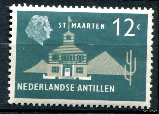 Нидерландские Антильские острова - 1958/59г. - ландшафты, архитектура, 12 с - 1 марка - MNH [Mi 74]. #3-WB-93-A-1