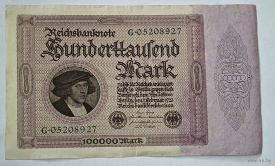 1923 год Германия 100 000