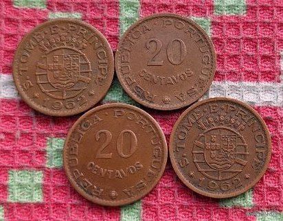 Португалия. Колония Сан-Томе и Принсипи 20 сентаво 1962 года, UNC. Предложи свою цену или обмен!
