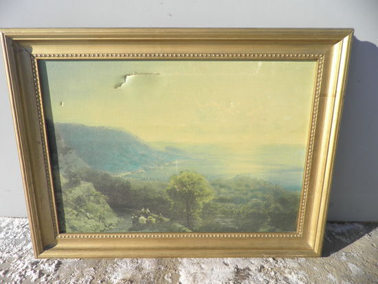 Картина Дорога на Ай-Петри Айвазовский репродукция на ткани 70-е г.С рубля.