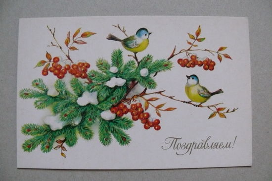 Бодрихина Л., Поздравляем! 1986, двойная, подписана.