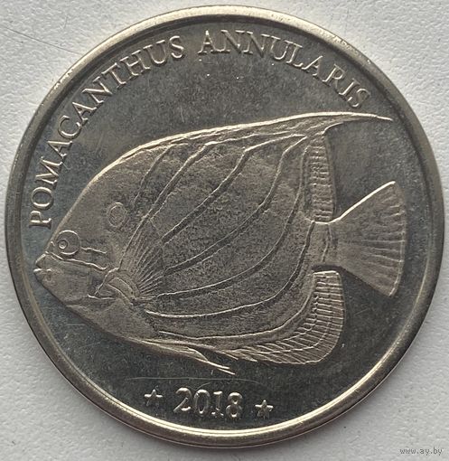 Западное Самоа 10 франков 2018 г. Рыба Ангел