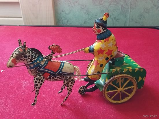 Коллекционная Механическая игрушка СССР "Цирковой выезд" ЛМЗ.