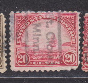 Флот парусники корабли искусство Золотые ворота - Картина У. А. Коултера США 1923 год Лот 11 С ИНТЕРЕСНЫМ ГАШЕНИЕМ