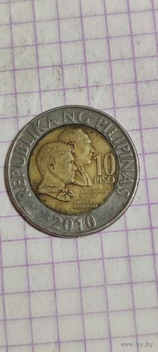 Филиппины 10 писо 2010