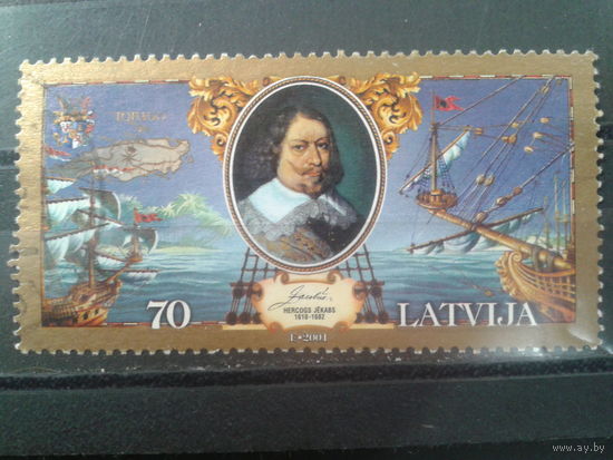 Латвия, 2001. Якоб,герцог Курляндии и Земгалии, покровитель мореплавания. Mi-3,20 евро гаш.