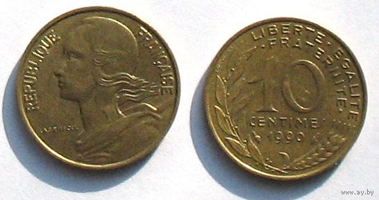 Франция, 10 сантимов 1990