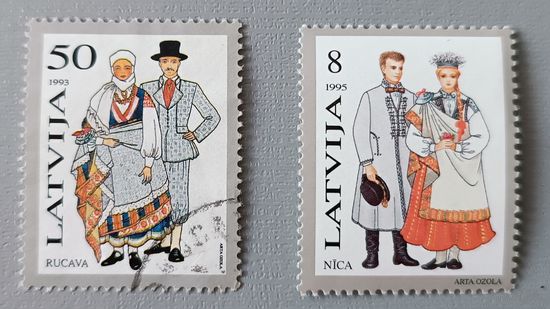 Латвия, 1995. Национальные костюмы