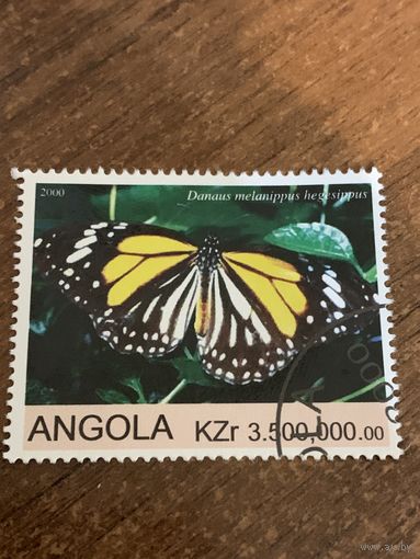 Ангола 2000. Бабочки. Danaus melanippus hegesippus. Марка из серии