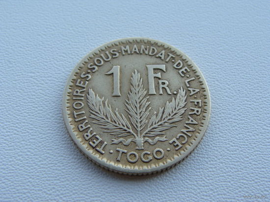 Того "Французское"  1 франк 1925 год  KM#2   Тираж: 2.768.000 шт