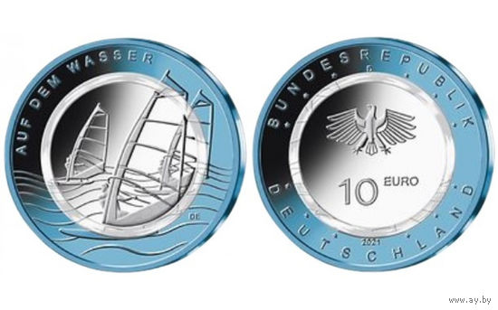 10 евро 2021 Германия G  Воздух в движении - На воде  UNC из ролла