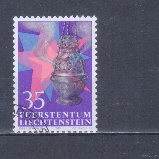 [1661] Лихтенштейн 1985. Культура.Искусство.Рождество. Гашеная марка.
