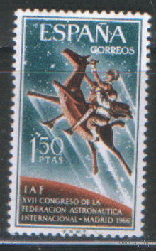 ИСП. М. 1644. 1966. Международный конгресс астронавтики. Мадрид. ЧиСт.